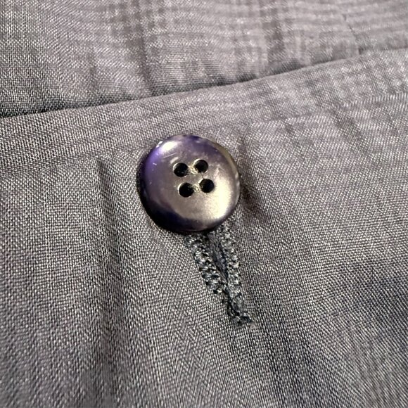 NWT Gaga G Dress Pants Zignone Wool & Silk Trousers Italy Micro-Check Blue 44x29 - Picture 9 of 9